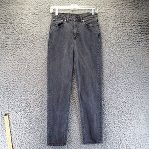 Frank And Oak Jeans Womens 26 Gray Tapered High-Waisted Stretch Denim Straight